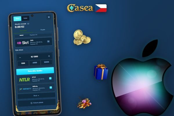 Potvrzení okamžitého vkladu na herní účet Casea Casino po zpracování platby